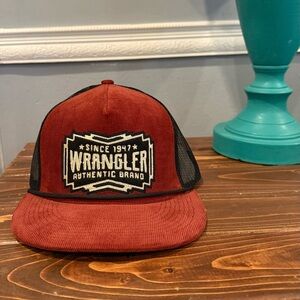 Wrangler Maroon Corduroy Trucker Hat Men’s Adjustable Snapback